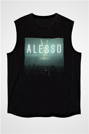 Alesso Siyah Unisex Kolsuz Tişört