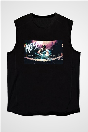 Alesso Siyah Unisex Kolsuz Tişört