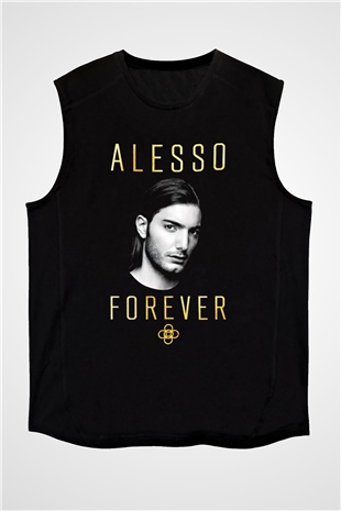 Alesso Siyah Unisex Kolsuz Tişört