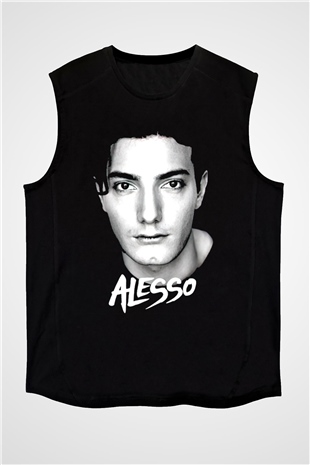 Alesso Siyah Unisex Kolsuz Tişört