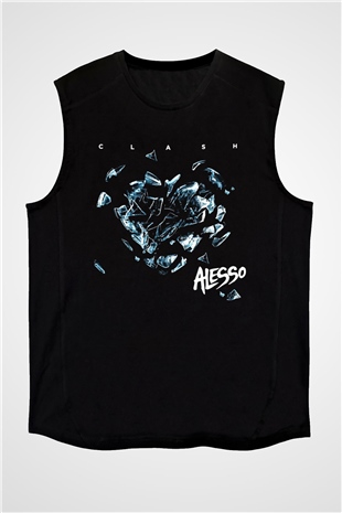 Alesso Siyah Unisex Kolsuz Tişört