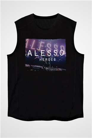 Alesso Siyah Unisex Kolsuz Tişört