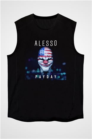 Alesso Siyah Unisex Kolsuz Tişört