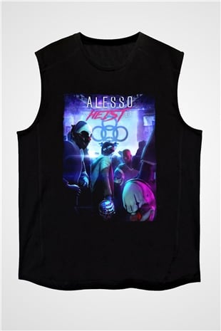 Alesso Siyah Unisex Kolsuz Tişört