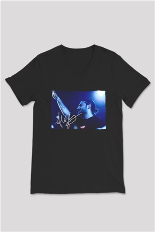 Alesso Siyah Unisex V Yaka Tişört