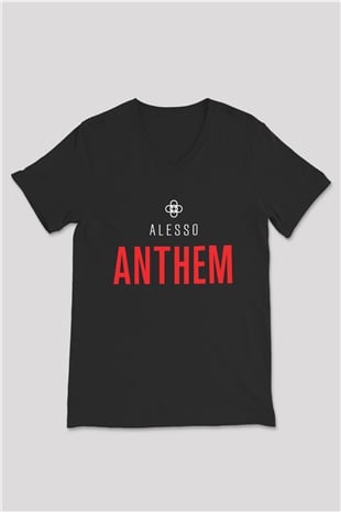 Alesso Siyah Unisex V Yaka Tişört