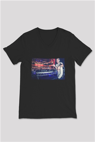 Alesso Siyah Unisex V Yaka Tişört