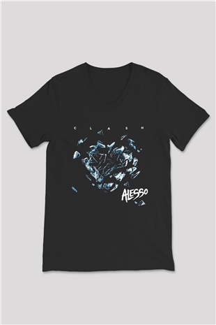 Alesso Siyah Unisex V Yaka Tişört T-Shirt