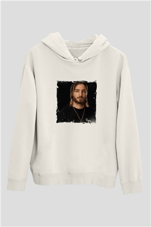 AlessoBaskılı Beyaz Hoodie