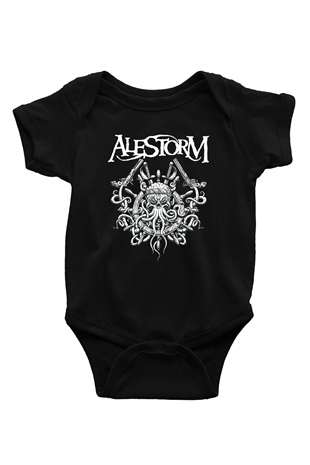 Alestorm Baskılı Siyah Bebek Body - Zıbın