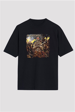 Alestorm Baskılı Unisex Siyah Oversize Tişört
