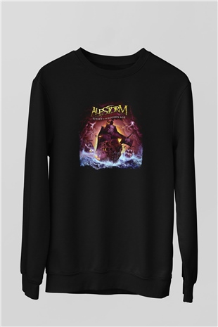 Alestorm Baskılı Unisex Siyah Sweatshirt
