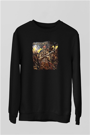 Alestorm Baskılı Unisex Siyah Sweatshirt