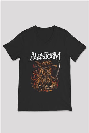 Alestorm Siyah Unisex V Yaka Tişört T-Shirt
