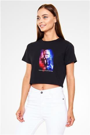 Alexander Fleming Baskılı Crop Top Kadın Tİşört - Tshirt