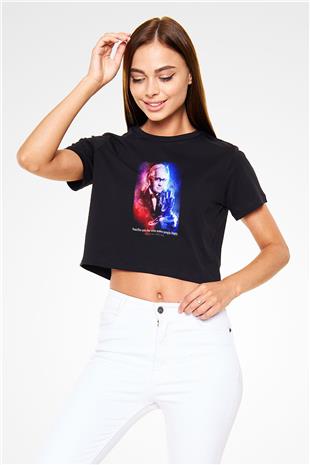 Alexander Fleming Baskılı Crop Top Kadın Tİşört - Tshirt