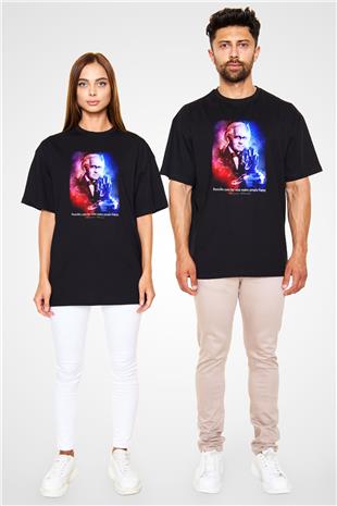 Alexander Fleming Baskılı Unisex Oversize Tişört - Tshirt