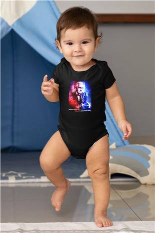 Alexander Fleming Baskılı Unisex  Siyah Bebek Body - Zıbın