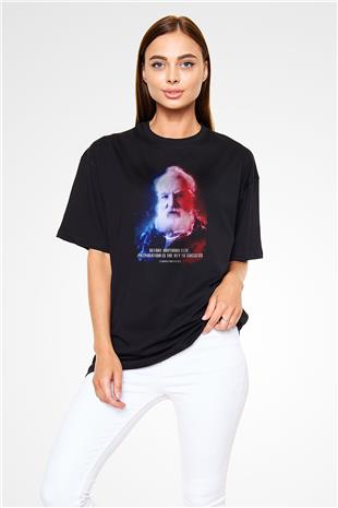 Alexander Graham Bell Alıntı Renkli Baskılı Unisex Oversize Tişört - Tshirt