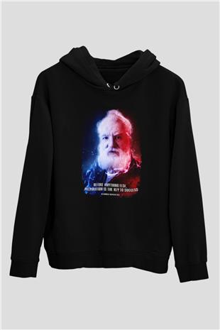 Alexander Graham Bell Alıntı Renkli Baskılı Unisex Siyah Hoodie