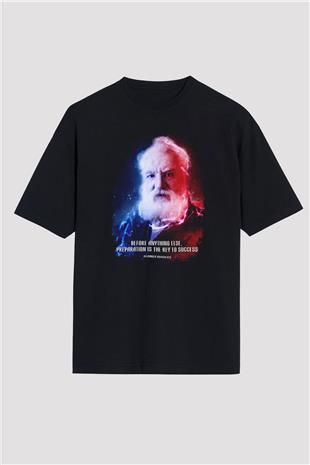 Alexander Graham Bell Alıntı Renkli Baskılı Unisex Oversize Tişört - Tshirt