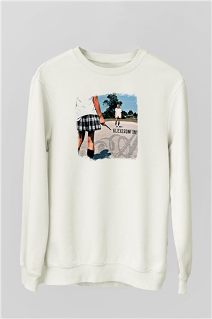 Alexisonfire Baskılı Unisex Beyaz Sweatshirt