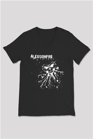 Alexisonfire Siyah Unisex V Yaka Tişört T-Shirt