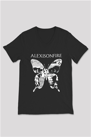 Alexisonfire Siyah Unisex V Yaka Tişört T-Shirt