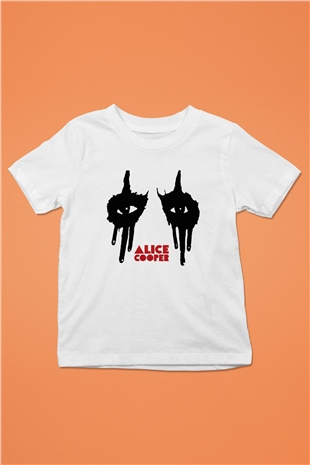 Alice Cooper Baskılı Beyaz Unisex Çocuk Tişört