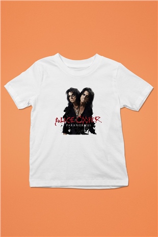 Alice Cooper Baskılı Beyaz Unisex Çocuk Tişört