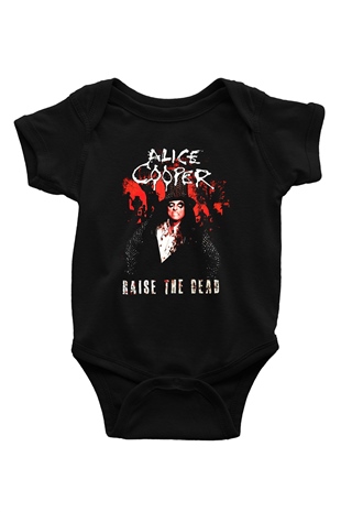 Alice Cooper Baskılı Siyah Bebek Body - Zıbın