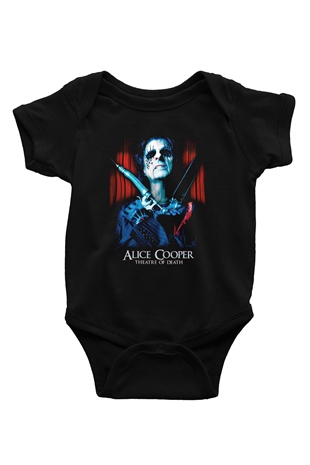Alice Cooper Baskılı Siyah Bebek Body - Zıbın
