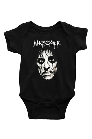Alice Cooper Baskılı Siyah Bebek Body - Zıbın
