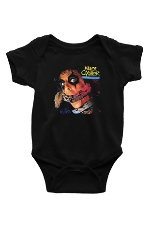 Alice Cooper Baskılı Siyah Bebek Body - Zıbın
