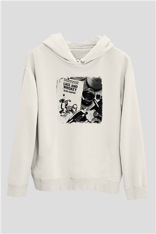 Alice Cooper Baskılı Unisex Beyaz Hoodie