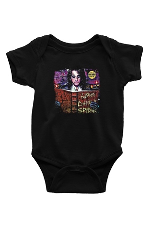 Alice Cooper Baskılı Unisex Siyah Bebek Body - Zıbın
