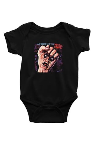 Alice Cooper Baskılı Unisex Siyah Bebek Body - Zıbın