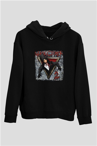 Alice Cooper Baskılı Unisex Siyah Hoodie