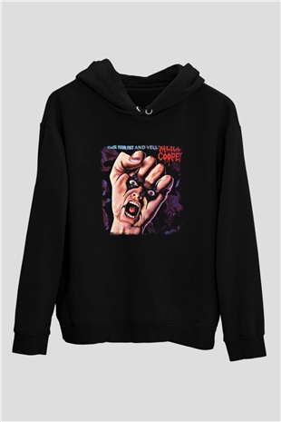 Alice Cooper Baskılı Unisex Siyah Hoodie