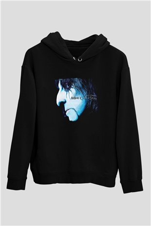 Alice Cooper Baskılı Unisex Siyah Hoodie