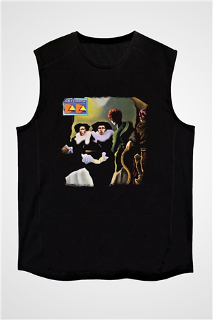 Alice Cooper Baskılı Unisex Siyah Kolsuz Tişört
