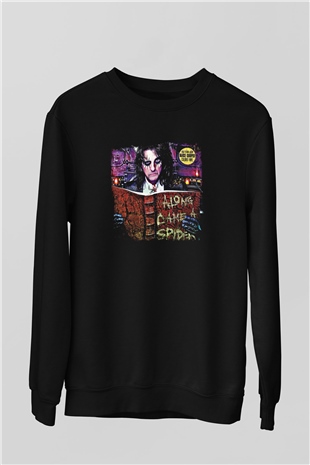Alice Cooper Baskılı Unisex Siyah Sweatshirt