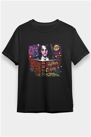 Alice Cooper Baskılı Unisex Siyah Tişört