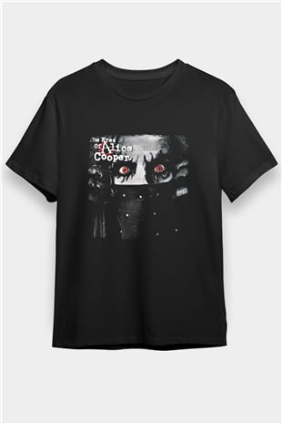 Alice Cooper Baskılı Unisex Siyah Tişört