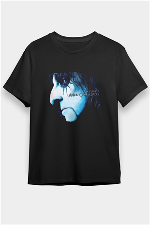 Alice Cooper Baskılı Unisex Siyah Tişört