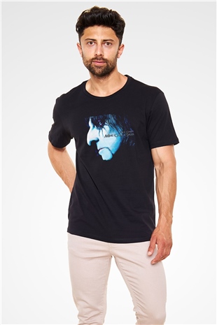 Alice Cooper Baskılı Unisex Siyah Tişört