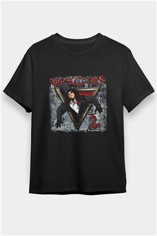 Alice Cooper Baskılı Unisex Siyah Tişört