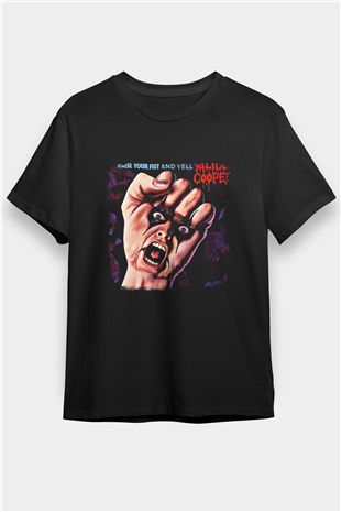 Alice Cooper Baskılı Unisex Siyah Tişört