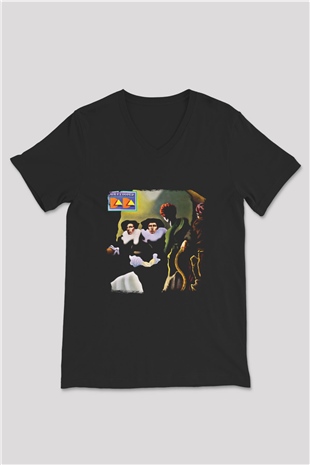 Alice Cooper Baskılı Unisex Siyah V Yaka Tişört