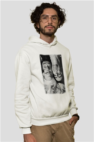 Alice Cooper Beyaz Unisex Kapşonlu Sweatshirt